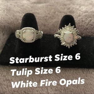 White Fire Opal Rings RBP Size 6